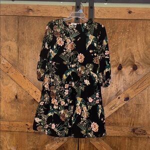 Floral Black Dress